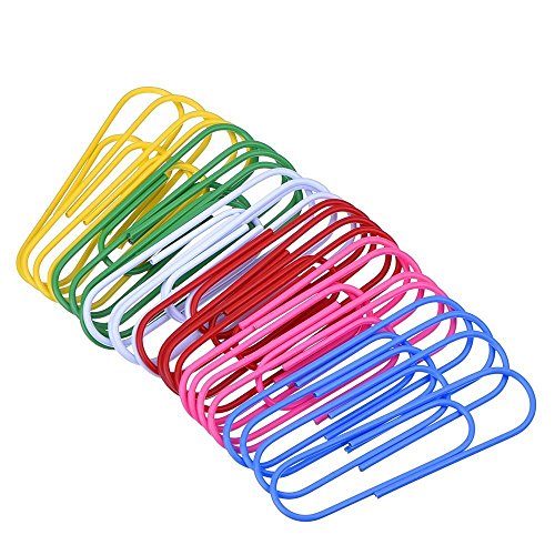 Book Cover Super Large Paper Clips, ANSTER 42 Pack 4 Inch Assorted Color Jumbo Paper Clip Holder, Multicolored Giant Big Sheet Holder for Files, Papers, Office Supply (10 cm)