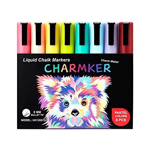 Book Cover Pastel Liquid Chalk Markers (8-Pack) Erasable, Chisel Tip Pens for Writing, Drawing, Art, Crafts | Chalkboard, Bistro Board, Classroom | Kid and Adult Friendly | Non-Toxic