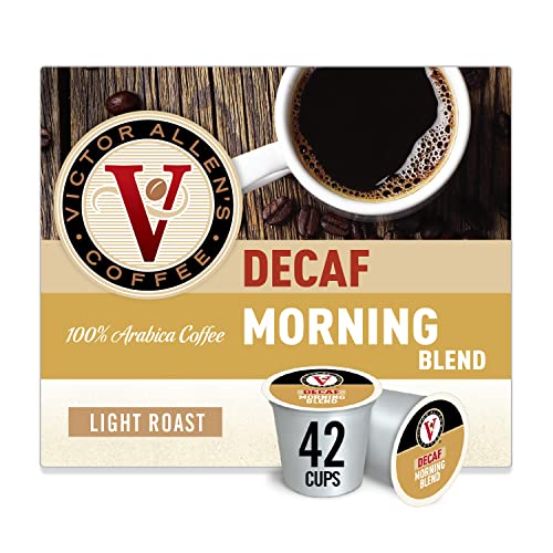Book Cover Victor Allen's Coffee Decaf Morning Blend, Light Roast, 42 Count, Single Serve Coffee Pods for Keurig K-Cup Brewers