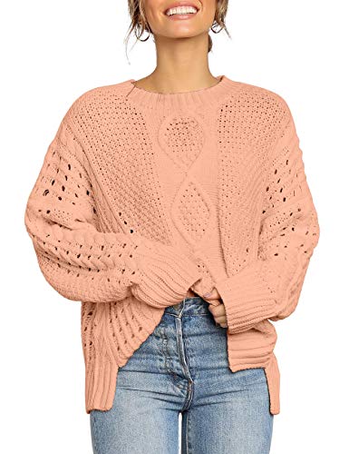 Book Cover Vetinee Women Long Sleeves Soft Velvet Cable Knit Crewneck Sweater Pullover Top