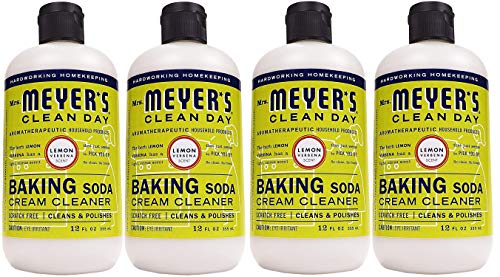 Book Cover Mrs. Meyer's Baking Soda Cream Cleaner, Lemon Verbena, 12 OZ (Pack - 4,Count,4)