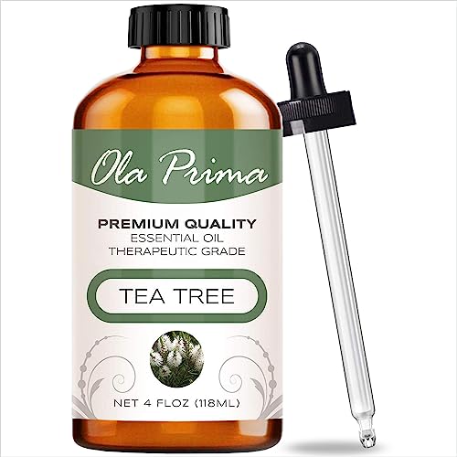 Book Cover Ola Prima Australian Tea Tree Essential Oil - Therapeutic Grade for Aromatherapy, Diffuser, Hair, Toenail, Face, Acne, Dropper - 4 fl oz