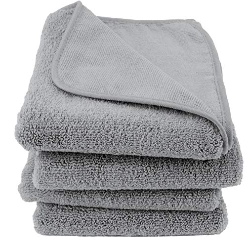 Book Cover Polyte Quick Dry Lint Free Microfiber Hand Towel, 16 x 30 in, Set of 4 (Beige)