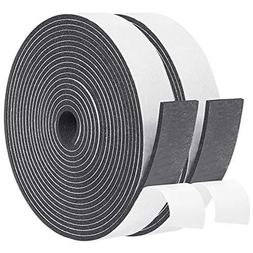 Book Cover Foam Tape 3 Strips Total 50 Feet Long 1/4 Inch Wide X 1/8 Inch Thick, Weather Stripping for Doors and Window High Density Foam Seal Tape Sliding Door Weather Strip, 3 X 16.5 Ft Each