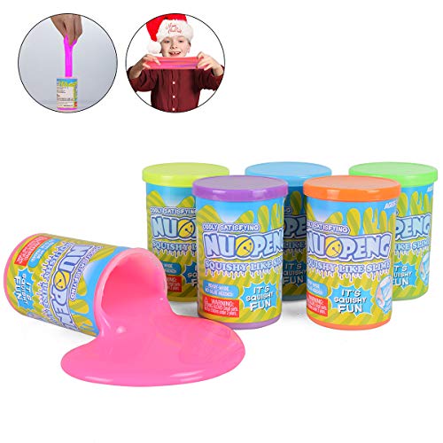 Book Cover NuoPeng Slime Putty Toy 6pcs Multi Pack Kit, 3.5 OZ/Bottle, Super Soft & Squishy Toy for Party Favor, Stress Relief, Easter Egg Stuffers Non-Toxic
