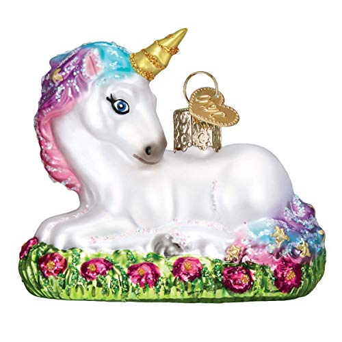 Book Cover Old World Christmas Baby Unicorn Ornament, Multi