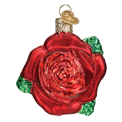 Book Cover Old World Christmas RED Rose Ornament, Multi