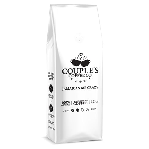 Book Cover Couple's Coffee, Medium Roast Ground Coffee, White Label, Smooth Vanilla Caramel Full Blend, Coffee Lover's Favorite Coffee, Made with 100% Arabica Beans, 12 oz Bag