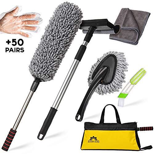Book Cover Algen Gear Car Duster Kit - Multipurpose (7pc) Car Cleaning Kit with Bag - Professional Car Wash Kit - Excellent car accessories for Auto Motorcycle Truck - Exterior or Interior Use Car Cleaning Tools
