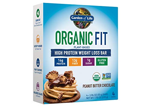 Book Cover Garden of Life Organic Fit Protein Bar - Peanut Butter Chocolate 1.94oz x 4 Bars(Total 7.76oz), Pack of 1