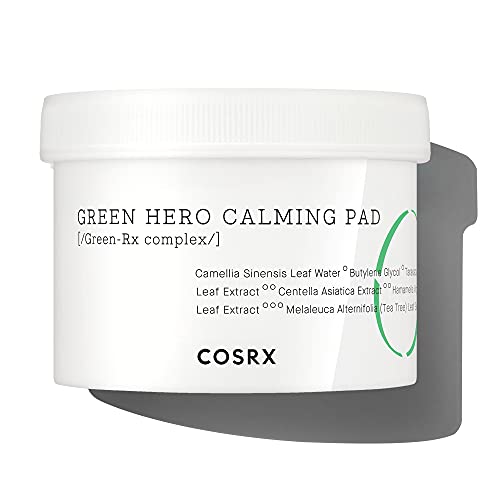 Book Cover COSRX One Step Green Hero Calming Pad, 70 Pads | Green Tea Leaf Water, Centella Asiatica Extract Toner-Soaked | Exfoliating and Cleansing Pad Free, Paraben Free