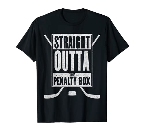 Book Cover Straight Outta The Penalty Box T-Shirt Funny Ice Hockey Gift T-Shirt