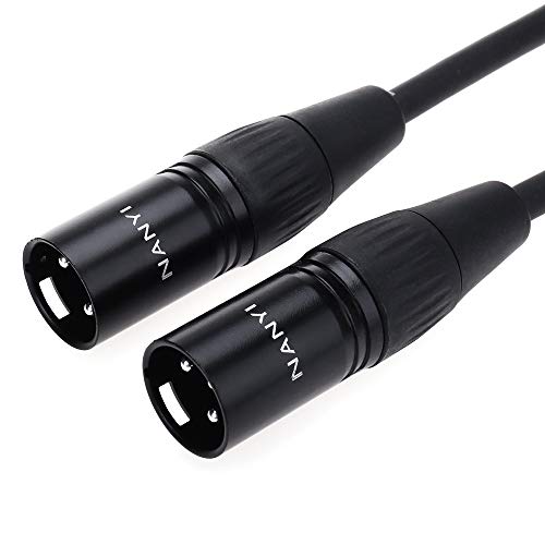 Book Cover NANYI Microphone Cable XLR to XLR Patch Cables, 3-Pin XLR Male to Male mic Cable DMX Cable Patch Cords with Oxygen-Free Copper, 1.6Feet/0.5Meter