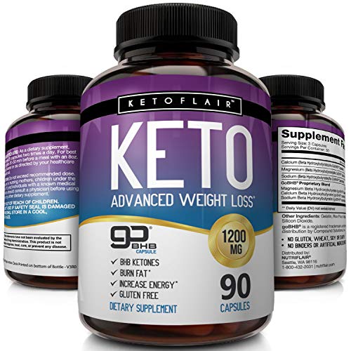 Book Cover Premium Keto Diet Pills GoBHB 1200mg, 90 Capsules - Ultra Fast Pure Keto Boost Ketosis Supplement - Advanced Natural BHB Salts (beta hydroxybutyrate) Exogenous Ketones for Men and Women, Non-GMO