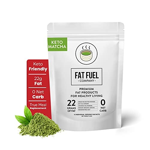 Book Cover Fat Fuel Instant Keto Matcha Tea – a Complete Keto-Friendly Meal Replacement with MCT Oil, Coconut Oil, and Grass Fed Butter – Low Carb, Gluten-free, and Organic (15 Packets)