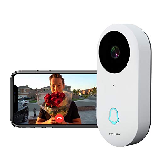 Book Cover DophiGo 960P Wi-Fi Enabled Smart Video Camera Wireless Doorbell Button Chime (1 Base)