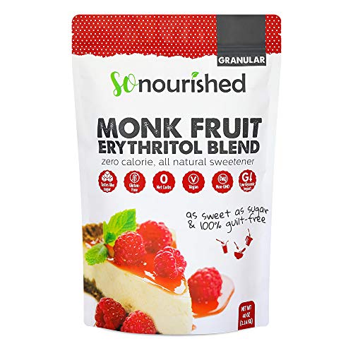 Book Cover Monk Fruit Sweetener with Erythritol Granular - 1:1 Sugar Substitute, Keto - 0 Calorie, 0 Net Carb, Non-GMO (Non-Organic, 2.5 Pounds)