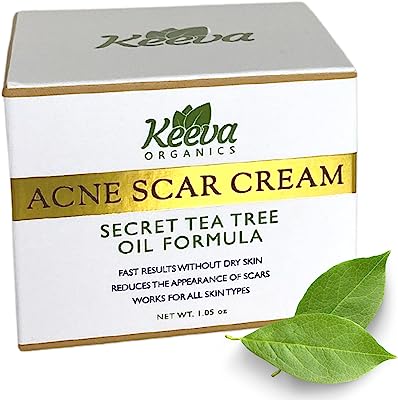 Book Cover ðŸ”¥ Keeva Organics ðŸ”¥ Intensive Acne Scar Removal Treatment Cream - 7X Faster Results - Secret TEA TREE OIL Organic Ingredients - Face Products Gift, Natural Gifts for Women