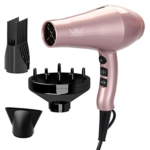 Book Cover VAV Far Infrared Hair Dryer Professional 1875W Blow Dryer Negative Ions Hair Dryers with Diffuser, Concentrator, Comb