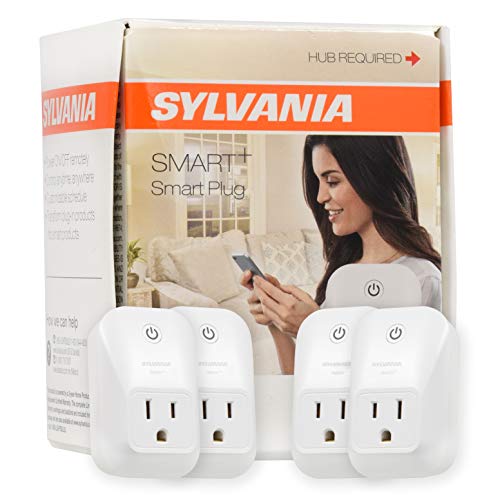 Book Cover SYLVANIA Smart ZigBee Smart Plug, Works with SmartThings, Wink, and Amazon Echo Plus, Hub Needed for Alexa / Google Assistant - 4 Pack (75591)