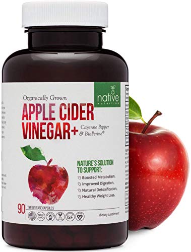Book Cover Organic Apple Cider Vinegar Capsules â€“ Extra Strength 1500mg with Bioperine & Cayenne Pepper for Max Absorption. Premium Non-GMO Digestive Health Supplement for Faster Weight Loss, Bloating & Detox