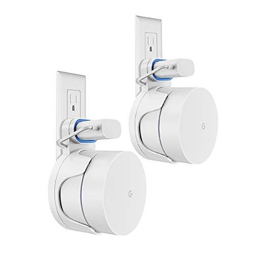 Book Cover Google WiFi Wall Mount Bracket Holder 2 Pack Outlet Bracket for Google Mesh WiFi and Router System (2 Pack)
