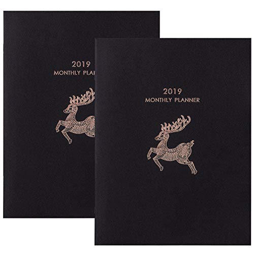 Book Cover 2019 Monthly Planner - 2 Pack Tabbed Calendar Planners 2019 with Thick Paper, 2018-2020 Calendar + 2019 & 2020 Yearly Planning+ 12 Months Planner + Contacts + Notes, 8.5