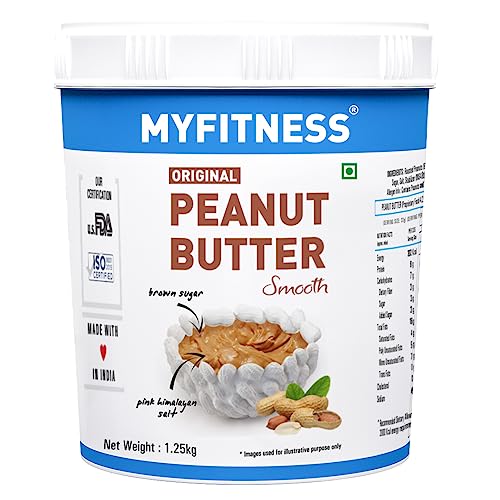 Book Cover MYFITNESS Original Peanut Butter Smooth Non-GMO, Gluten-free, No Preservative All Natural Ingredient High Protein Peanut Butter Made with American Recipe 44 Ounce