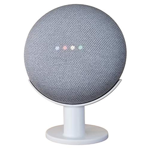 Book Cover Mount Genie Pedestal for Nest Mini (2nd Gen) and Google Home Mini (1st Gen) | Improves Sound and Appearance | Cleanest Mount Holder Stand for Mini (White)