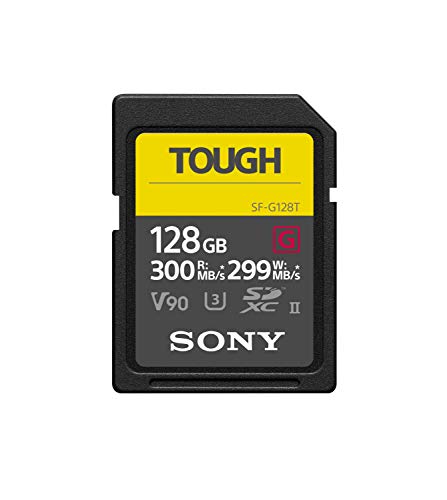 Book Cover Sony TOUGH-G series SDXC UHS-II Card 128GB, V90, CL10, U3, Max R300MB/S, W299MB/S (SF-G128T/T1)