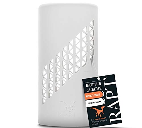 Book Cover RAPT Silicone Sleeve Protective Boot and Cover Compatible with Hydro Flask Accessories for Water Bottles (Bright White, 32oz)