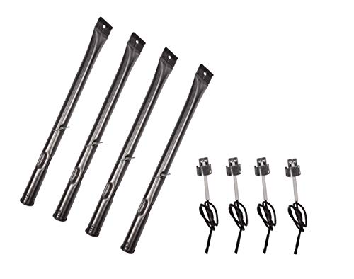 Book Cover Replace parts 4-Pack Pipe Burner and Ceramic Electrode Replacement Part Kit for Charbroil 463241013, 463241113, 463241313, 463241314, 463241413, 463241414, 463449914, 466241013, 466241313, 466241413