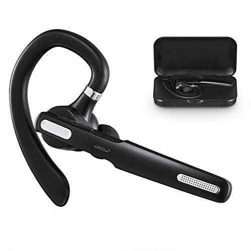 Book Cover Bluetooth Headset Wireless Bluetooth Earpiece V4.1 8-10 Hours Talktime Stereo Noise Cancelling Mic Compatible iPhone Android Cell Phones Driving/Business/Office (Black)