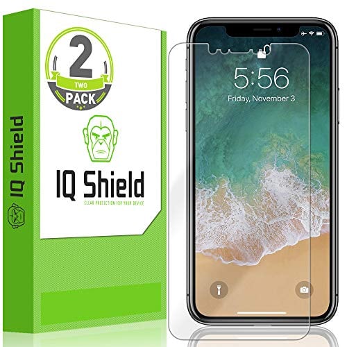 Book Cover IQ Shield Screen Protector Compatible with Apple iPhone Xs Max (6.5 inch)(2-Pack)(Max Coverage) LiquidSkin Anti-Bubble Clear Film