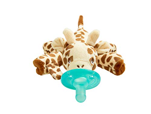 Book Cover Philips AVENT Soothie Snuggle Pacifier Holder with Detachable Pacifier, 0m+, Giraffe, SCF347/01