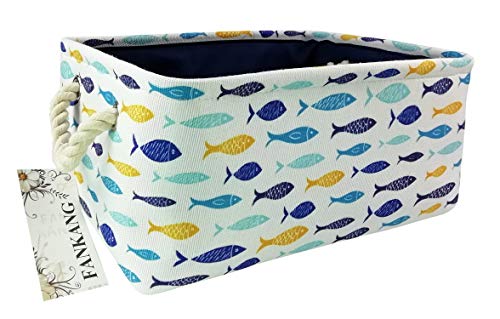 Book Cover Rectangular Fabric Storage Bin Toy Box Baby Laundry Basket with Dinosaur Prints for Kids Toys and Nursery Storage, Baby Hamper,Book Bag,Gift Baskets(Dinosaur)
