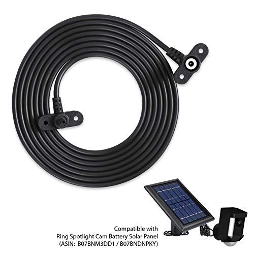 Book Cover Wasserstein Weatherproof DC Extension Cable Compatible with Ring Spotlight Cam Battery Solar Panel - Flexible Positioning of Your Solar Panel for Maximum Sunlight Exposure (Black)