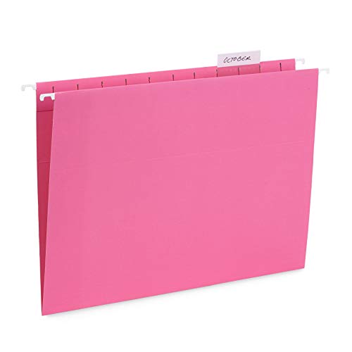 Book Cover Blue Summit Supplies Hanging File Folders, 25 Reinforced Hang Folders, Designed for Home and Office Color Coded File Organization, Letter Size, Pink, 25 Pack
