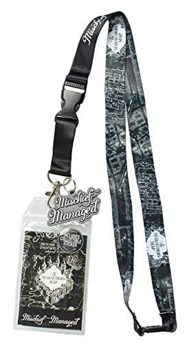 Book Cover Harry Potter Mischief Managed Marauders Map ID Lanyard Badge Holder with 2