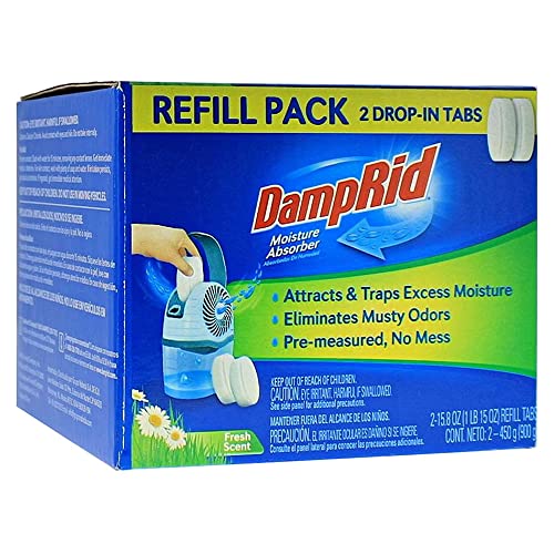 Book Cover DampRid Fresh Scent Drop-in Tab Refill - 2 Pack - 15.8 Oz. Refill Tabs - Moisture Absorber