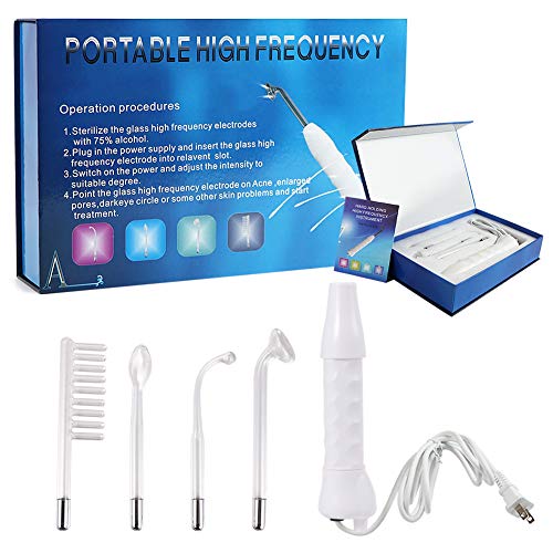 Book Cover High Frequency Machine, APREUTY Portable Handheld High Frequency Acne Treatment Skin Tightening Spot Wrinkles Remover Beauty Therapy Puffy Eyes Body Care Facial Machine