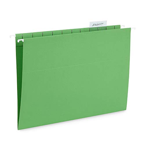 Book Cover Blue Summit Supplies Hanging File Folders, 25 Reinforced Hang Folders, Designed for Home and Office Color Coded File Organization, Letter Size, Green, 25 Pack