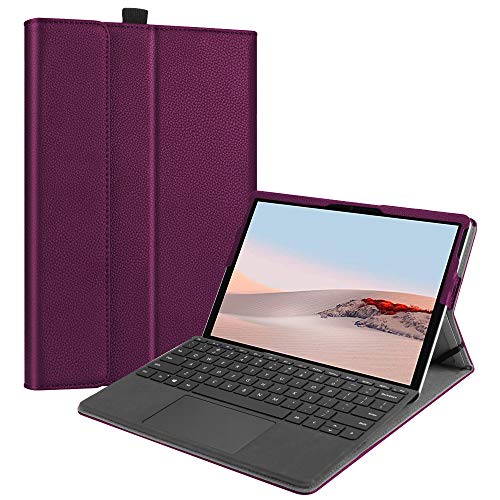 Book Cover Fintie Case for Microsoft Surface Go 3 (2021) / Surface Go 2 (2020) / Surface Go (2018) - Multiple Angle Viewing Portfolio Business Cover, Compatible with Type Cover Keyboard (Purple)