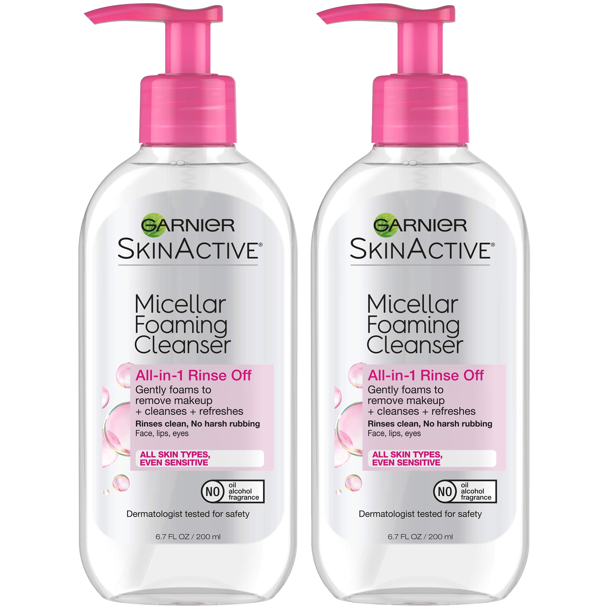 Book Cover Garnier SkinActive Micellar Foaming Face Wash, 6.7 Fluid Ounce (Pack of 2) 6.7 Fl Oz (Pack of 2) Micellar Wash