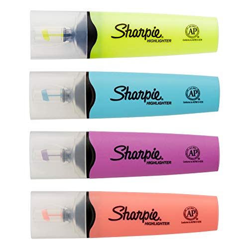 Book Cover Sharpie 2067517 Clear View Highlighters, Chisel Tip, Assorted Colors, 12 Count