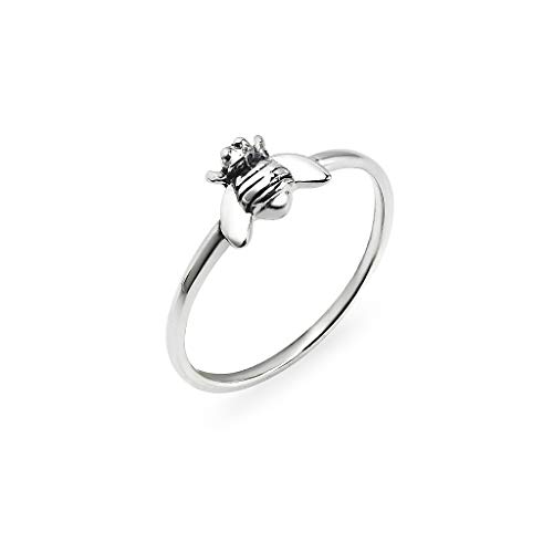 Book Cover Silverline Jewelry 925 Sterling Silver Dainty Honey Bee Ring | Sizes 5-10
