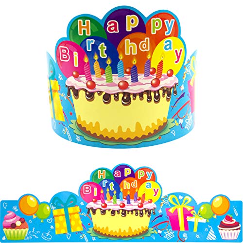 Book Cover Birthday Crowns for Kids Family Birthday Classroom School VBS Party Supplies Pack of 30