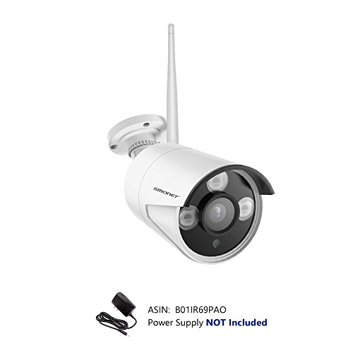 Book Cover SMONET H.264 1080P Outdoor Indoor Security Camera with 4mm Lens High Resolution IR Cut 65Ft Night Vision,3pcs Array LED Light and Bracket, No Power Adapter