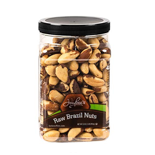 Book Cover Jaybee's Whole Raw Brazil Nuts - Unsalted - Great for Daily Healthy Snack, Brazilian Nuts Used for Baking, Weight Loss and Cooking - Vegan Friendly and Kosher Certified - (32 Ounces)
