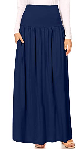 Book Cover Womens Long Maxi Skirt with Pockets Reg and Plus Size - Made in The USA